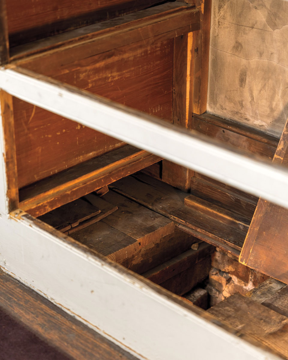 Passageway hidden inside a built-in dresser in the Merchant’s House Museum