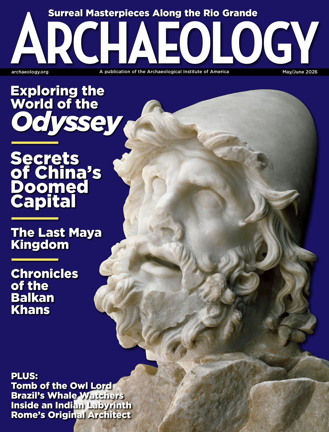 Cover of May-June 2026 issue of Archaeology Magazine