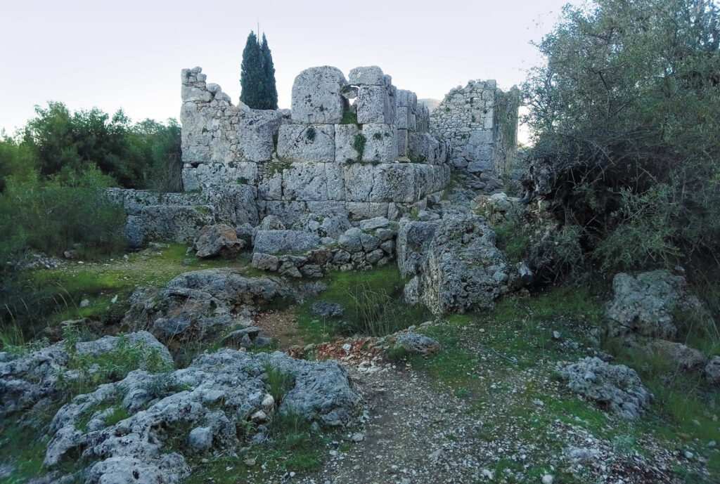Ruins of tower, School of Homer, Ithaca, Greece