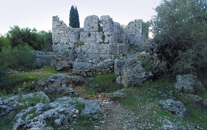 Ruins of tower, School of Homer, Ithaca, Greece