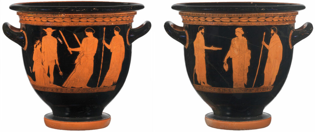 Greek vase illustrating Hymn to Demeter