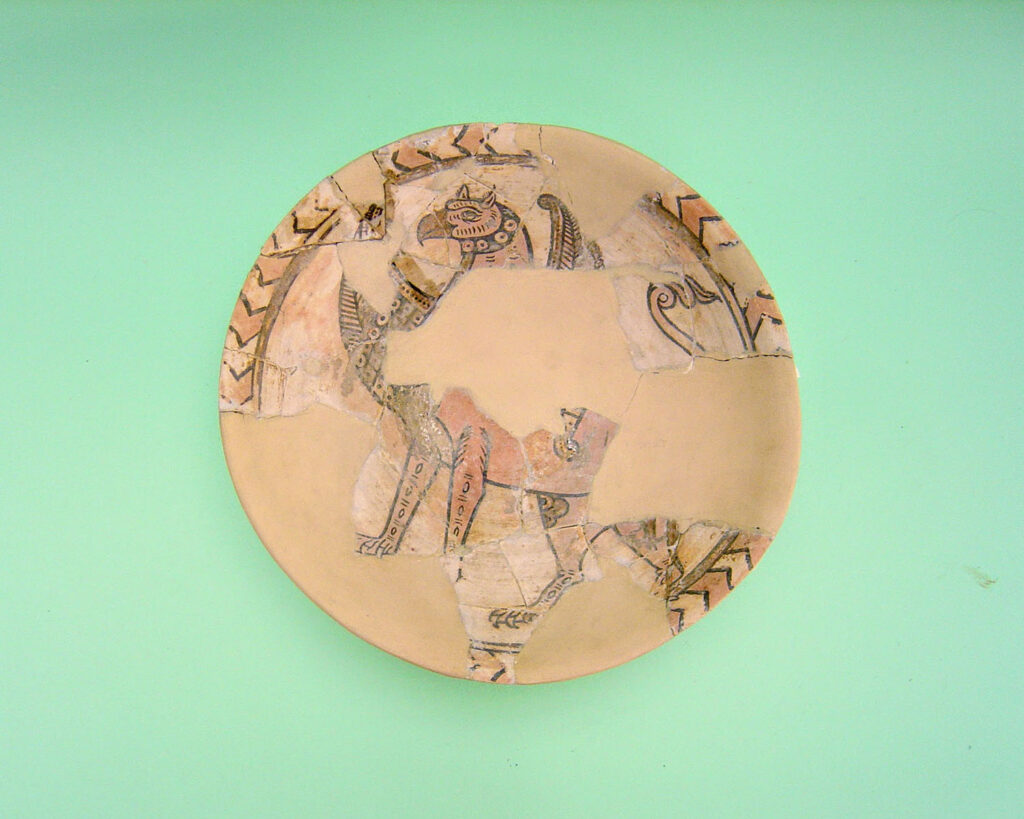 Plate depicting a griffin