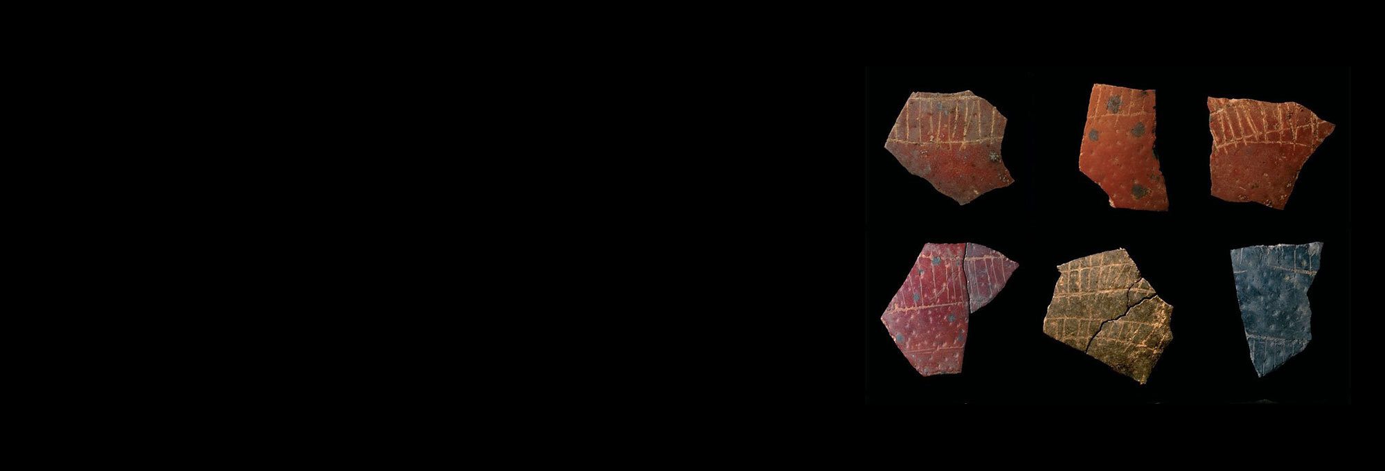 Fragments of incised ostrich eggshells