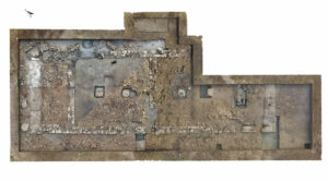 Aerial view of excavation of the temple at Kleidi-Samikon