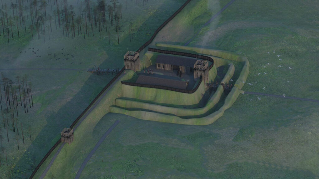 Reconstruction illustration of the Roman fortlet