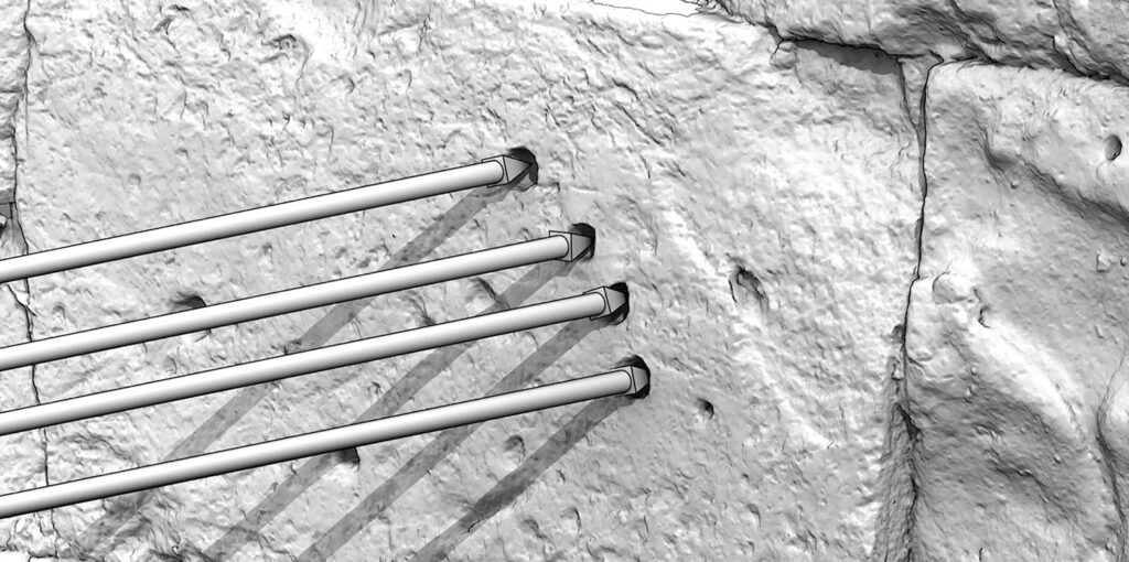 Digital reconstruction of hypothesized polybolos bolt impacts