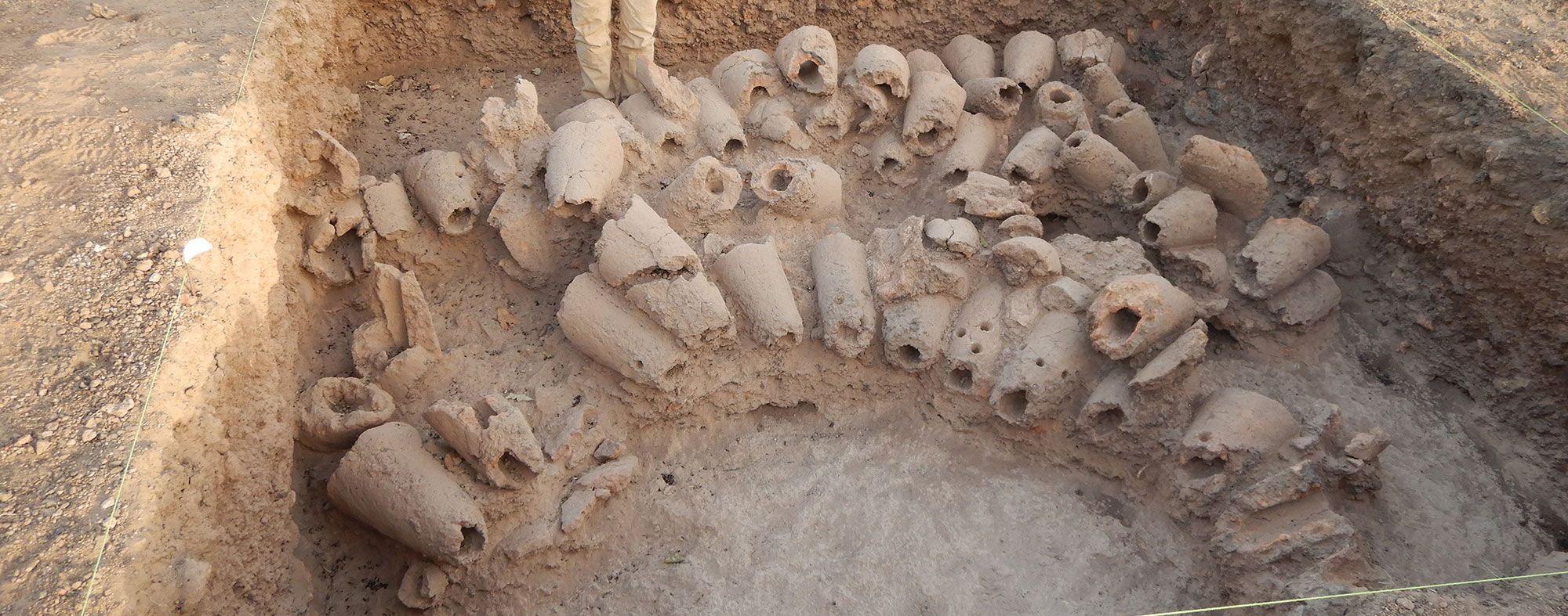 Pile of used tuyères excavated at the Didé Ouest 1 iron reduction site, Senegal