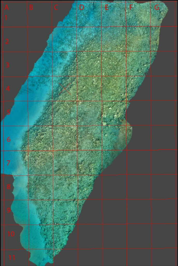Photogrammetric model of submerged harbor on a plateau off Asini, Greece