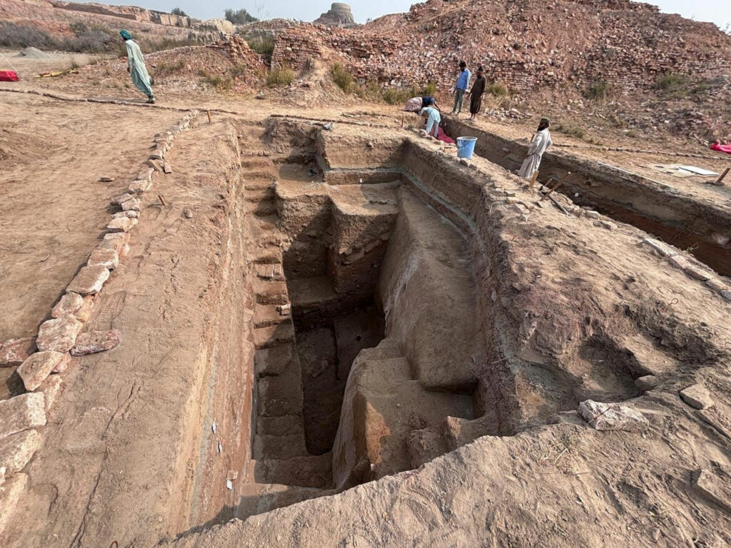 Excavation of city wall, Mohenjo-Daro, Pakistan