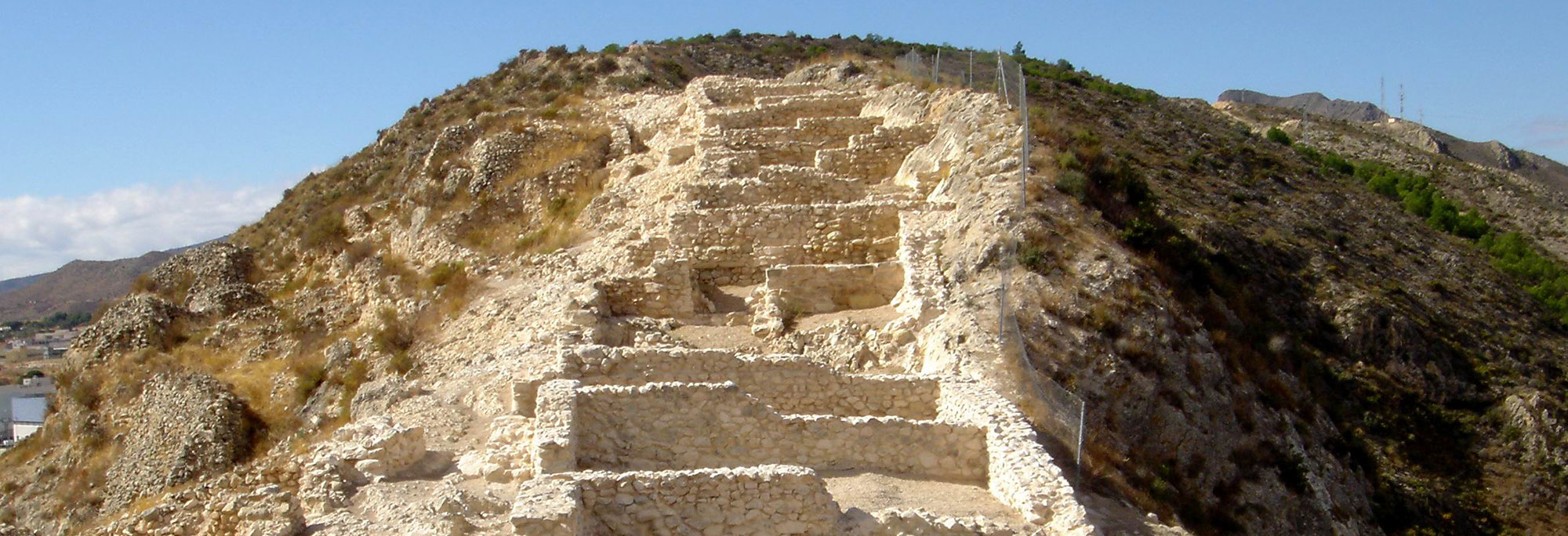 Stairway leading to the church at El Monastil, Elda, Spain