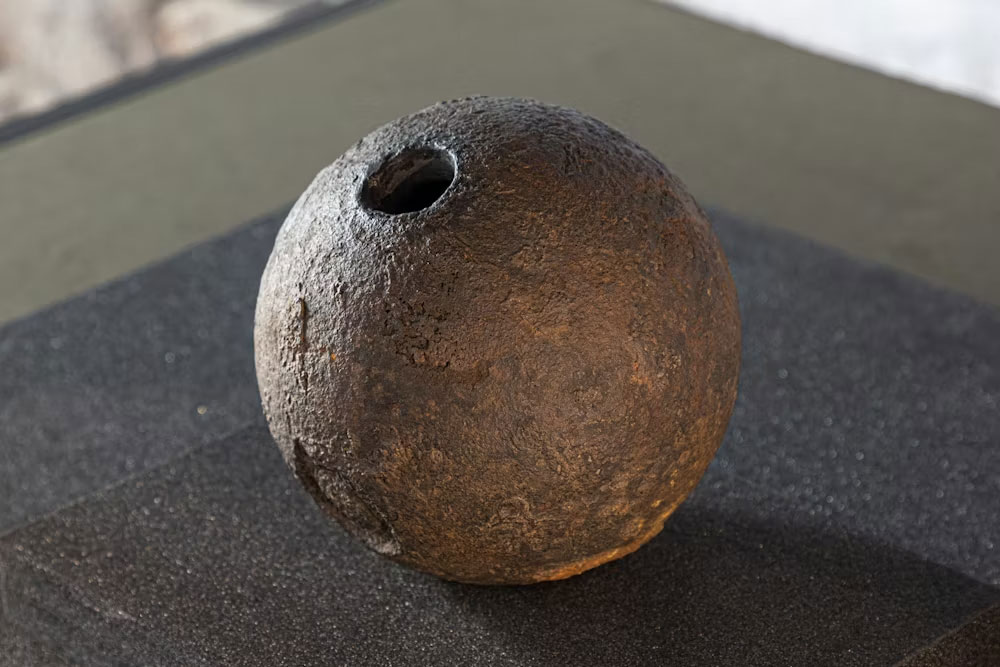 Unexploded mortar shell