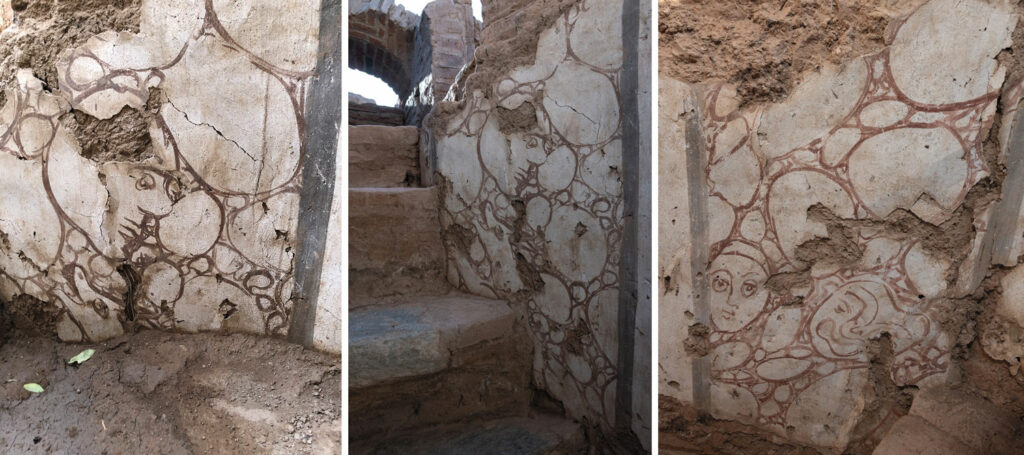 Frescoes depicting faces in faux marble, House of Cybele, Aphrodisias, Turkey