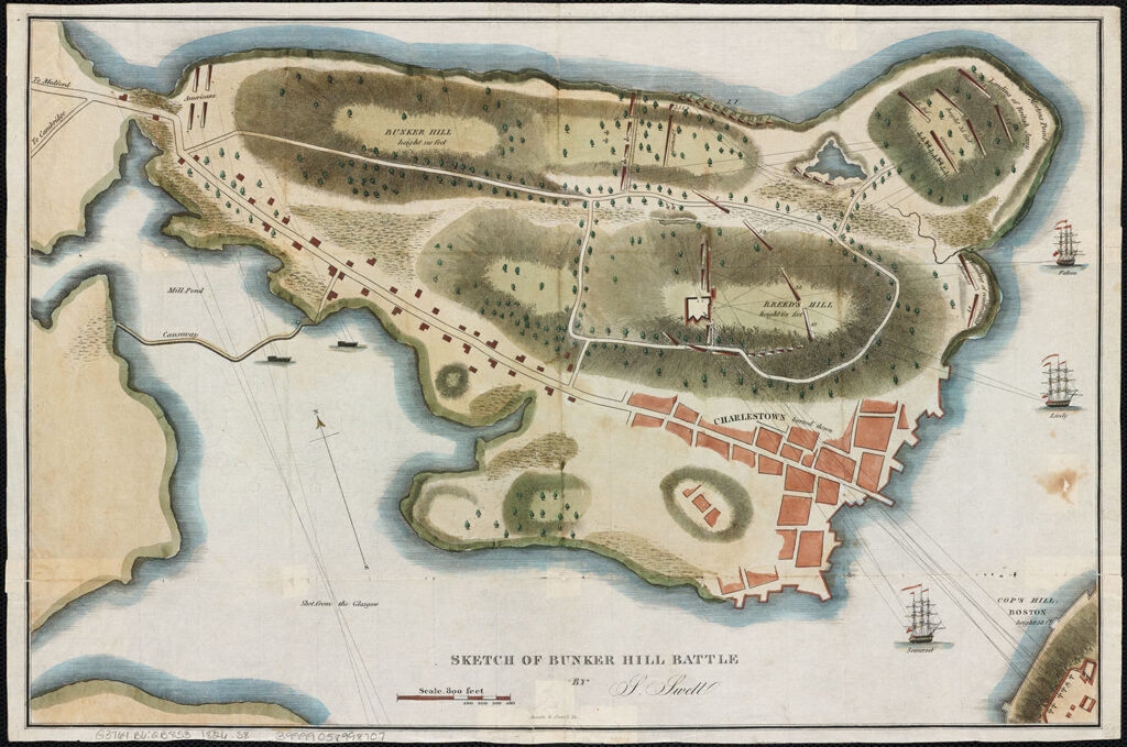An 1826 sketch of the Charlestown Peninsula