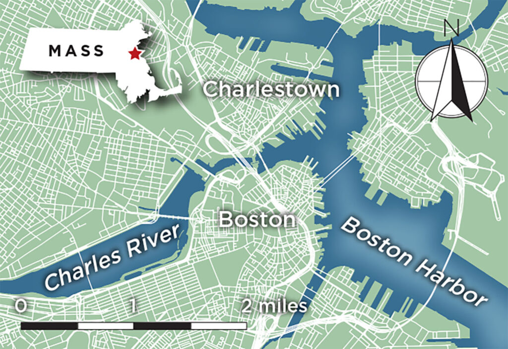 Map of Boston and Charlestown