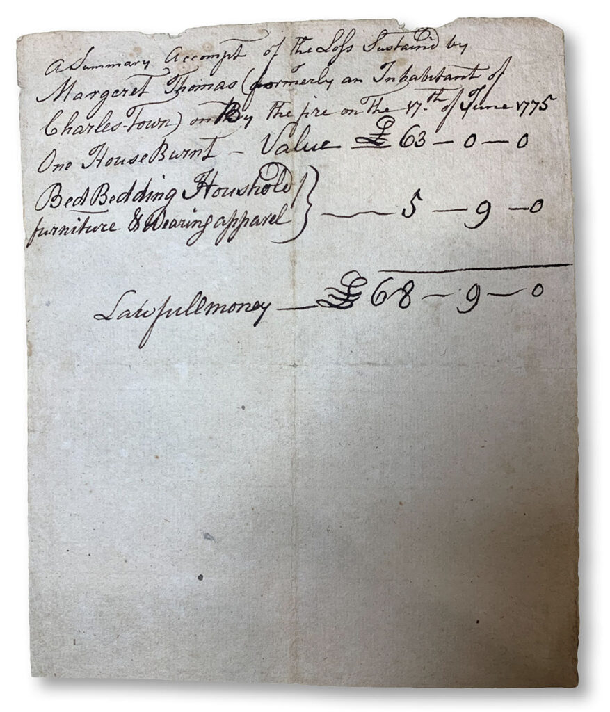 The claim of a free Black woman named Margaret Thomas