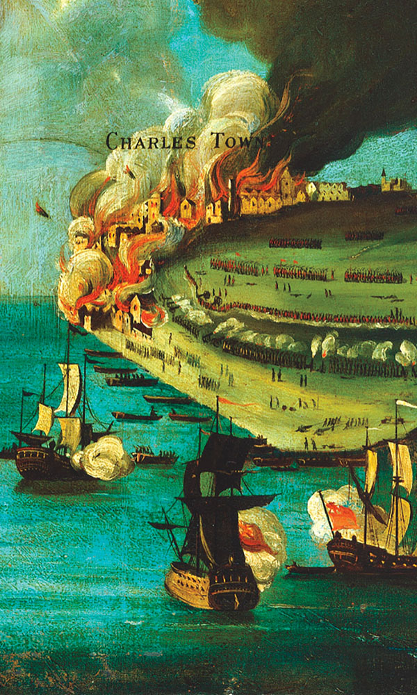 A late eighteenth-century painting titled View of the Attack on Bunker's Hill, with the Burning of Charles Town