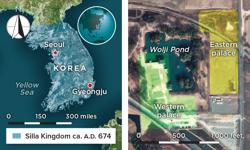 Silla Kingdom and Gyeongju map