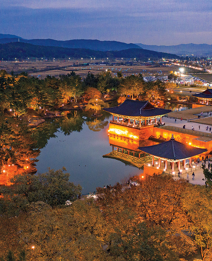 Palace pavilions and pond, Gyeongju, South Korea