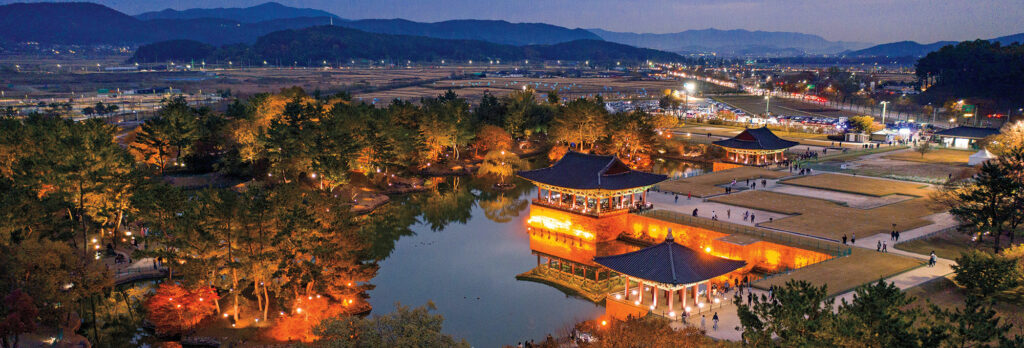 Palace pavilions and pond, Gyeongju, South Korea