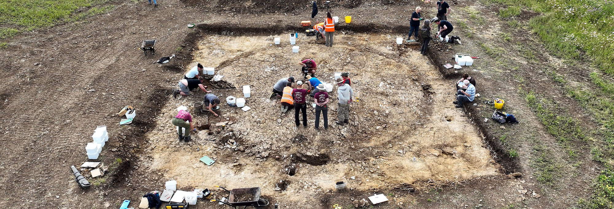 Excavation of double burial, Cherington, Gloucestershire, England