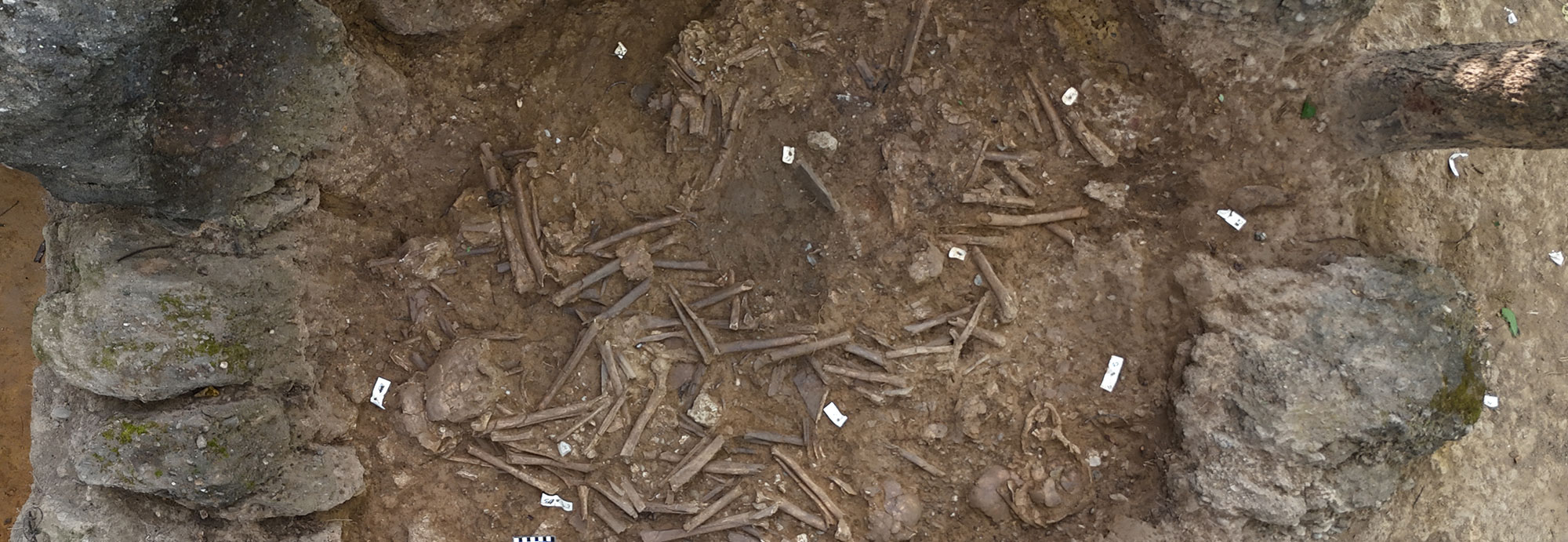 Human remains excavated in stone jar, Xieng Khouang Plateau, Laos