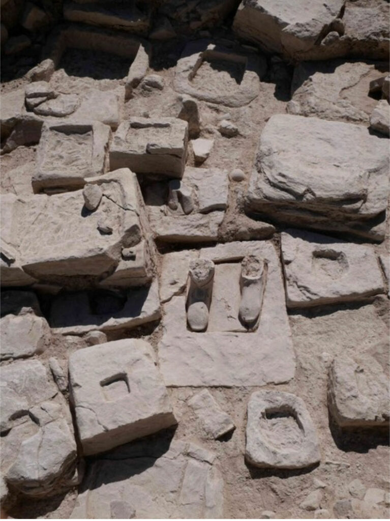 Statue bases in situ at the Sanctuary of Apollo, Frangissa, Cyprus