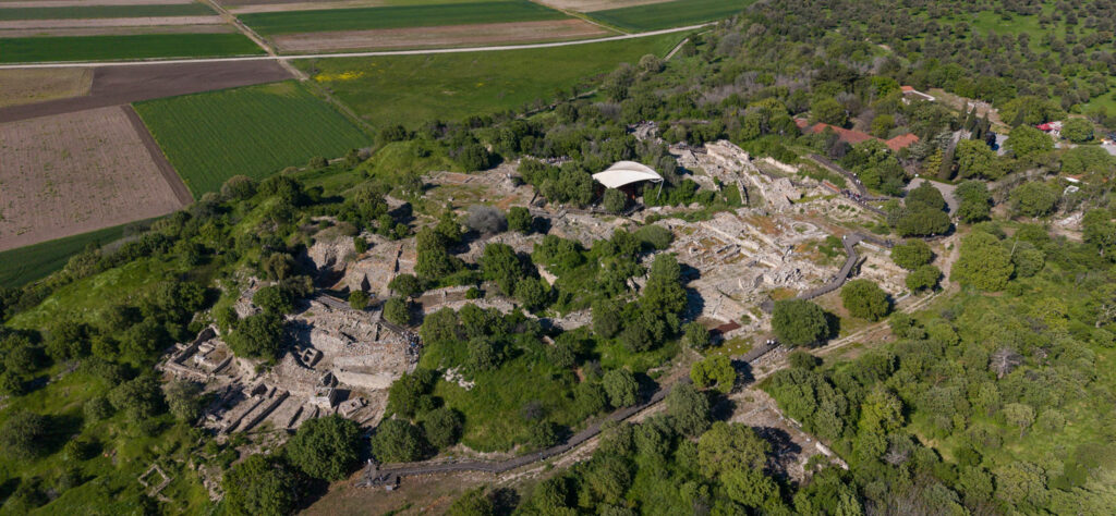Aerial view of the ruins of ancient Troy