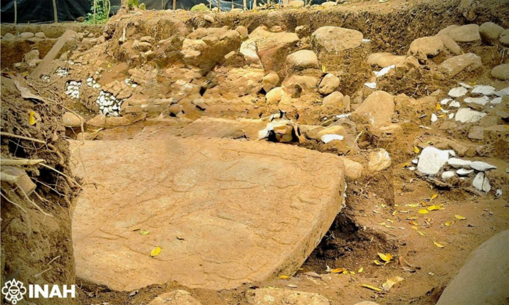 Monolithic sculpture at the Campo Viejo site, Veracruz, Mexico