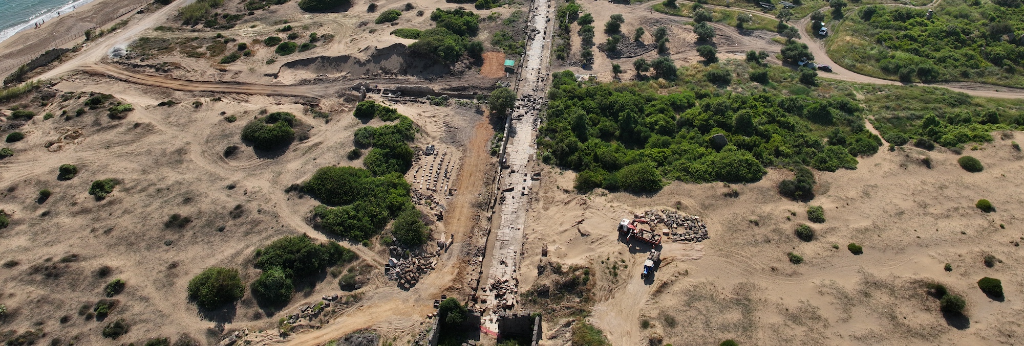 Aerial view of Street B, Side, Turkey