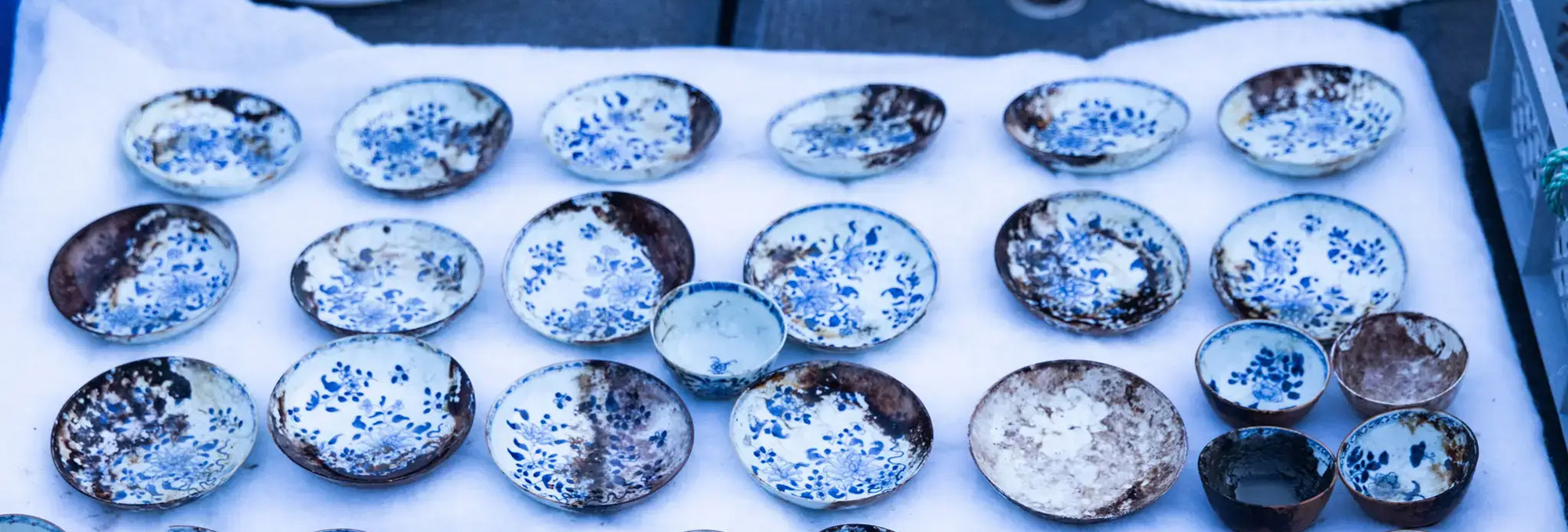 Chinese porcelain recovered from a wreck in the Skagerrak strait, Norway