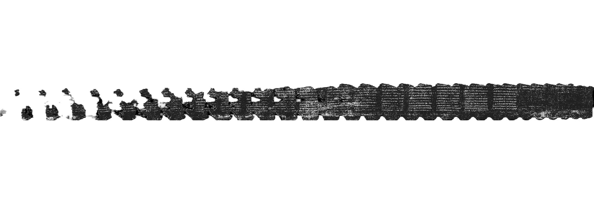 PHerc. 1667 digitally unwrapped from end-to-end, revealing 20 columns of continuous text