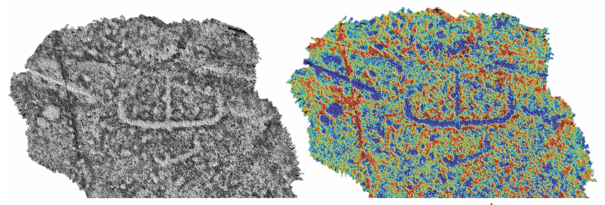 Enhanced visualizations created from HD 3D scans of carvings from Eira do Louvado, Portugal