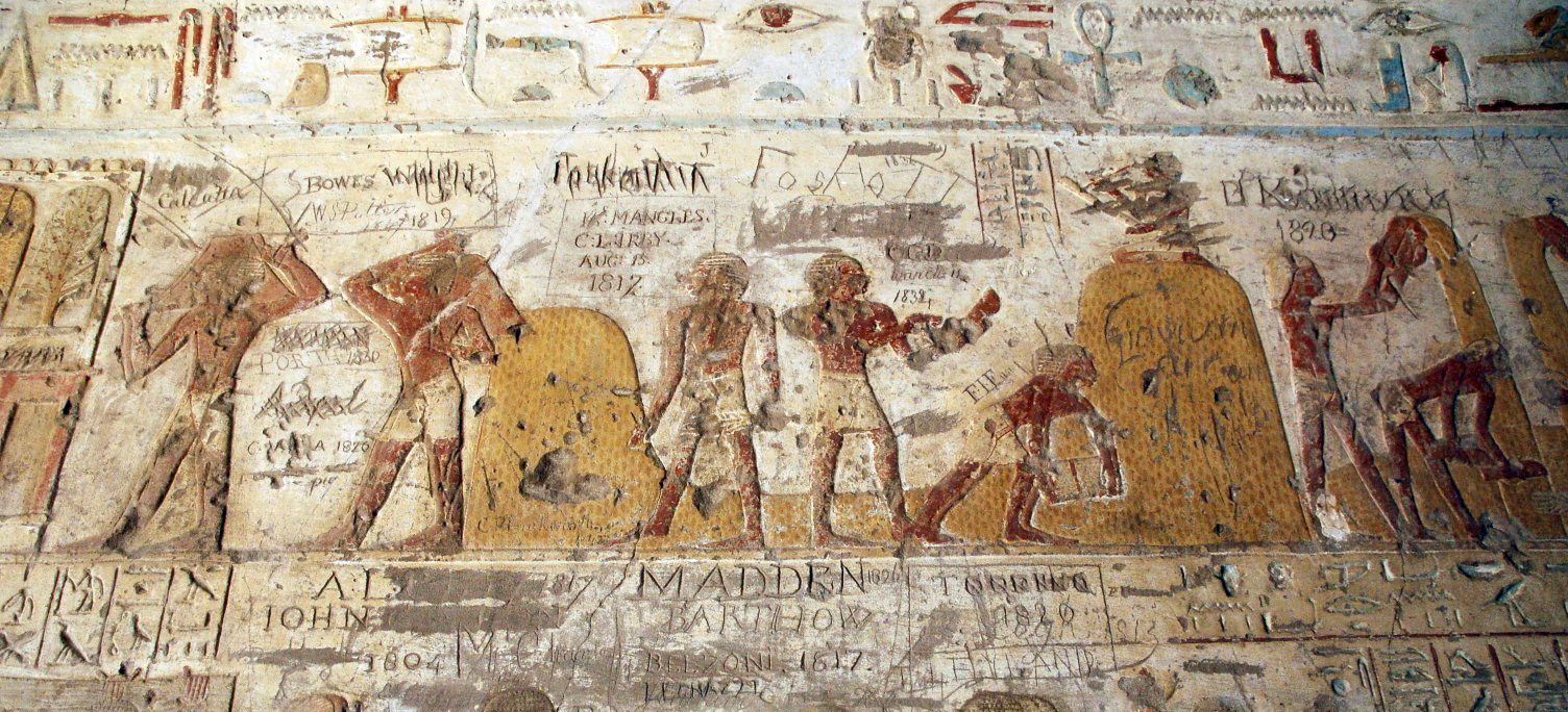 Painted relief in the Tomb of Paheri, El Kab, Egypt