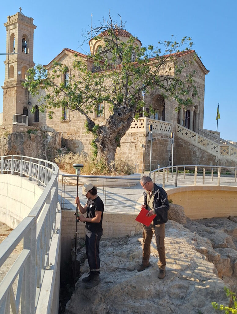 Archaeologists investigate a system of defenses at the site of Nea Paphos on Cyprus.