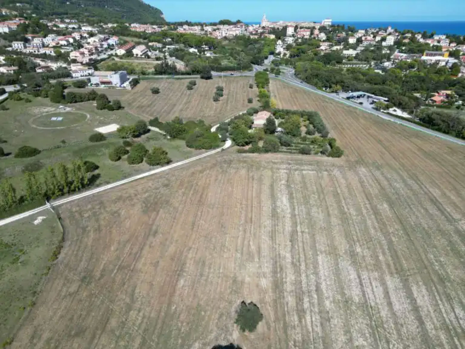 Aerial view of the Conero necropolis, Sirolo, Italy