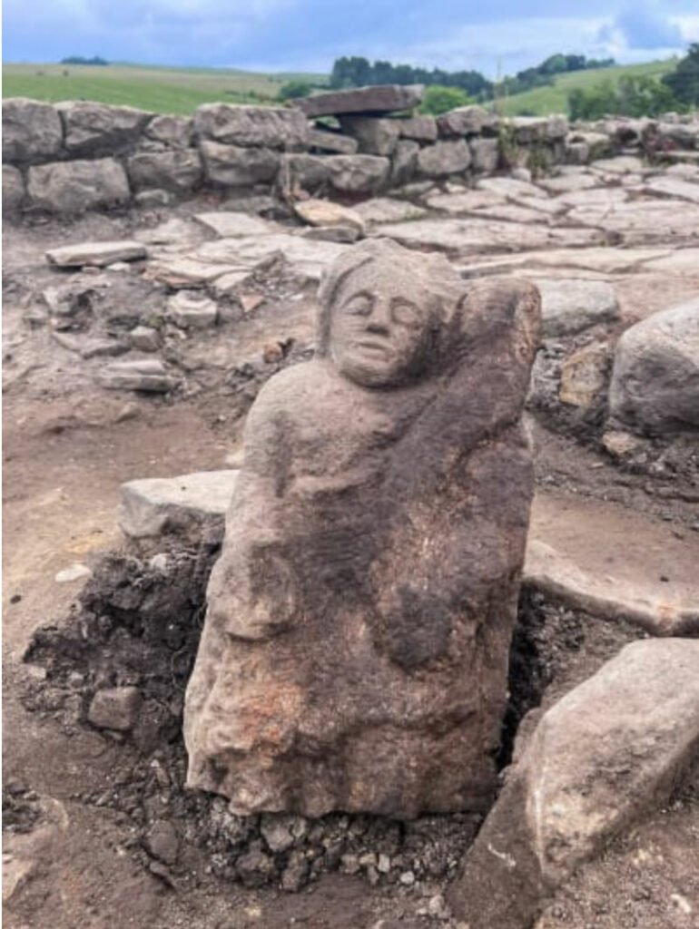 Stone relief depicting a protective, Vindolanda, England