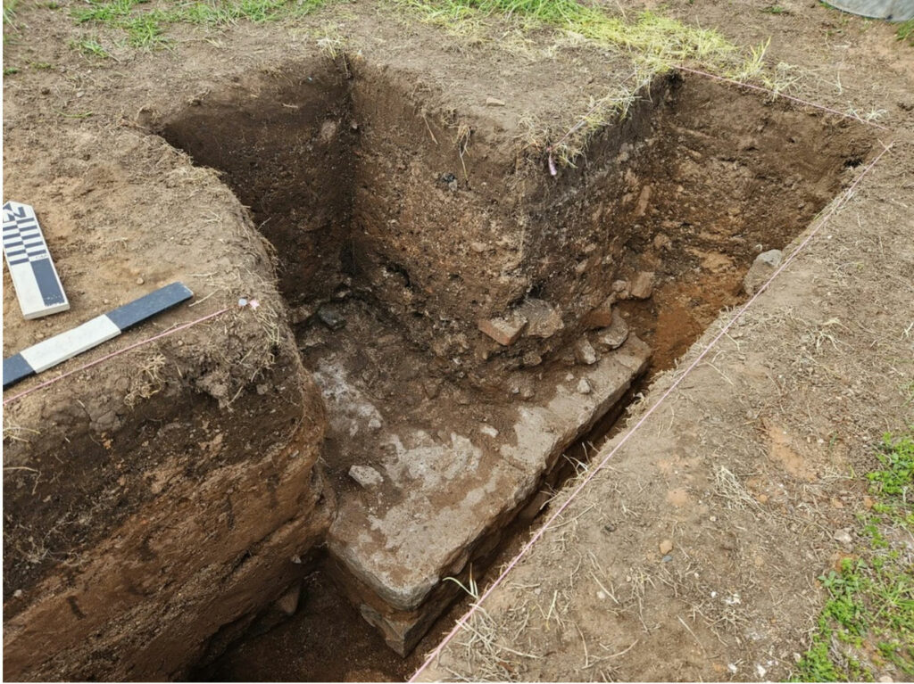 Excavated foundations of a barracks