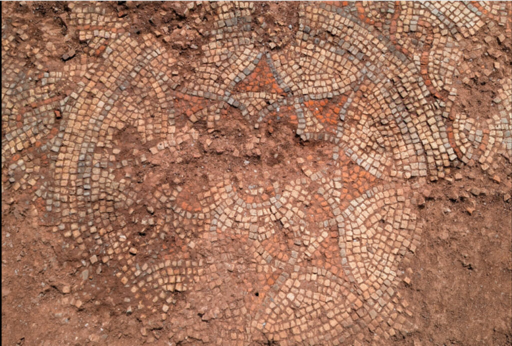Floral mosaic design, Devon, England