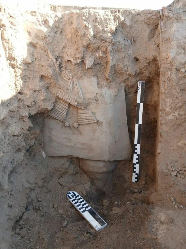 Sculpture uncovered at Mingtepa, Samarkand, Uzbekistan