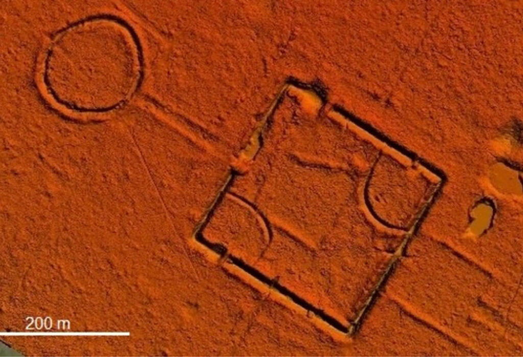 Lidar image of earthworks at the site of Fazenda Atlantican, Brazil