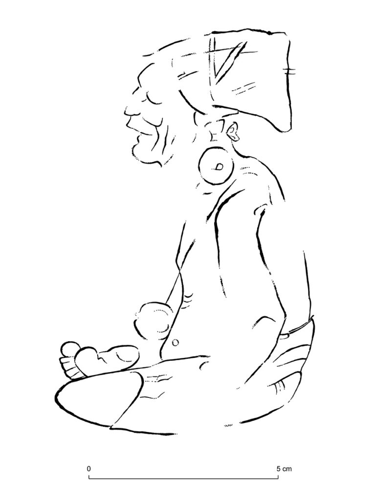 Drawing of a sage wearing a headdress