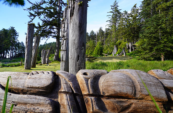 Repatriated pole, SGang Gwaay Llnagaay, Canada
