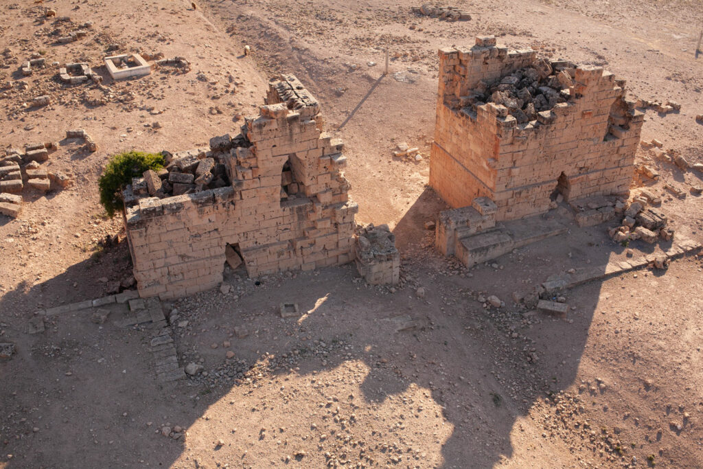 Aerial view of the Tauchira Gate, Ptolemais, Libya