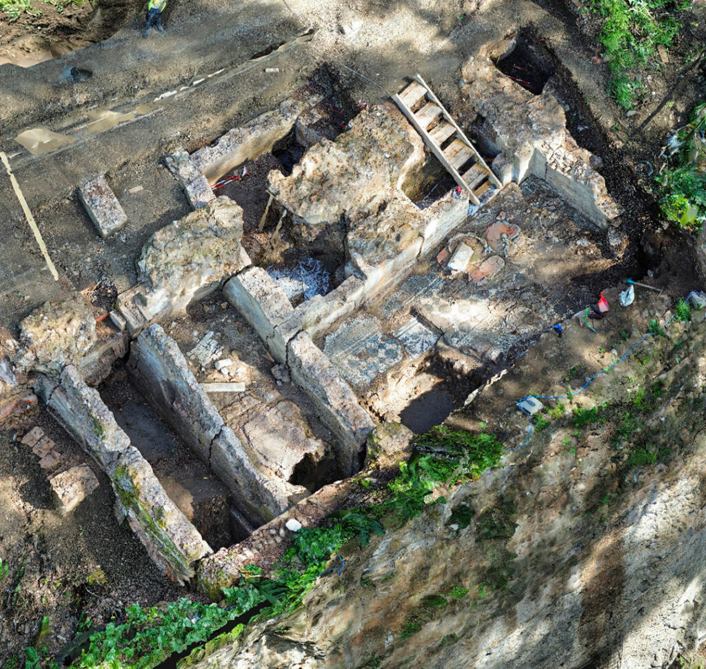 Excavation of complex on the Caelian Hill, Rome, Italy