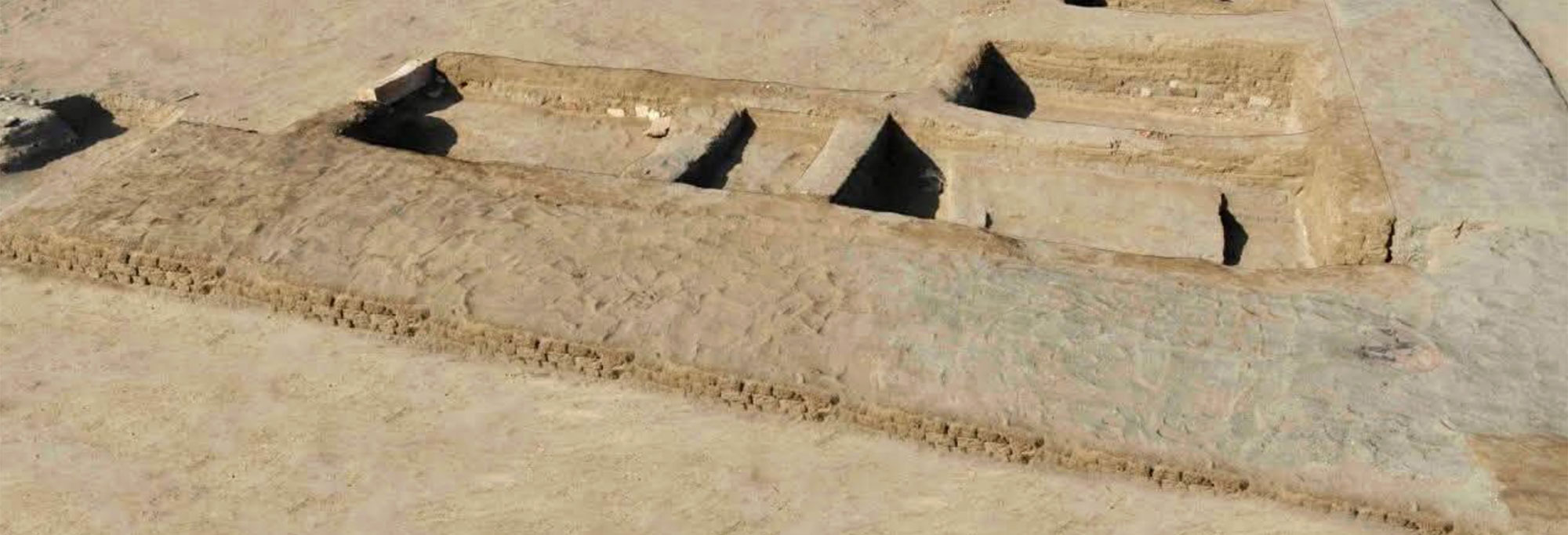 Excavated wall and structure at Tell Abu Saifi, Sinai, Egypt