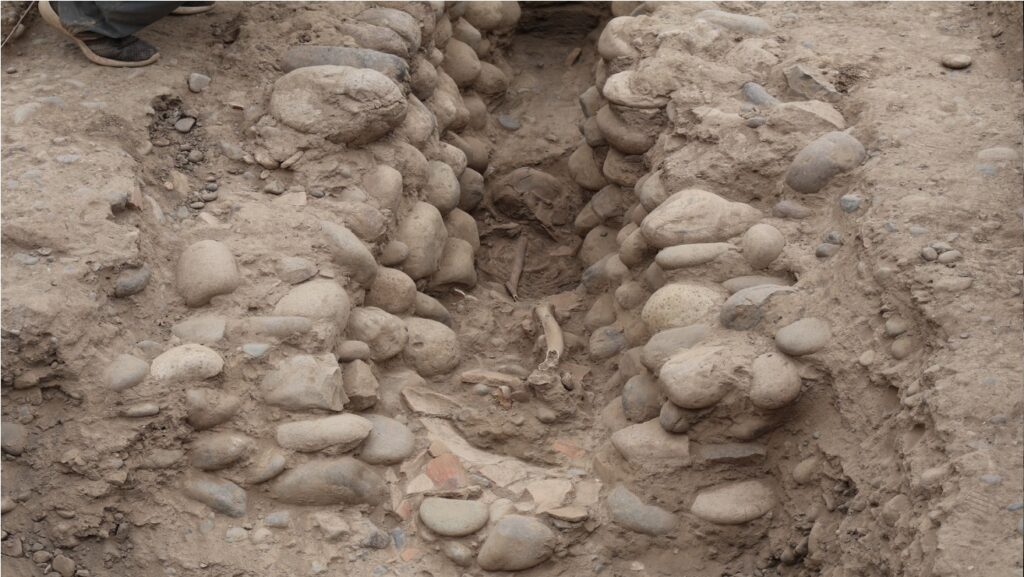 Human remains at Huaca Pucllana, Lima, Peru