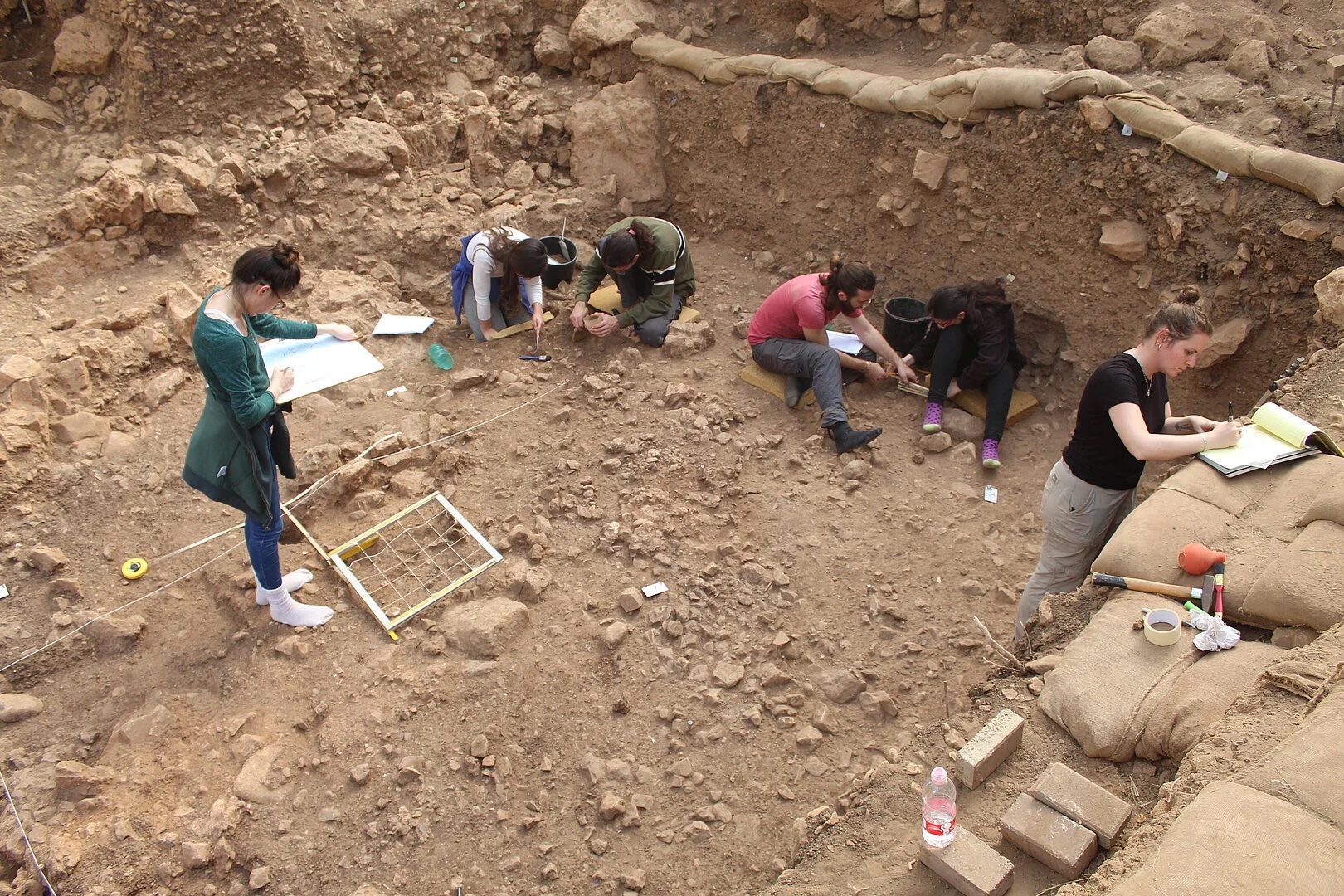Archaeologists during the excavations on Mount Carmel, Israel