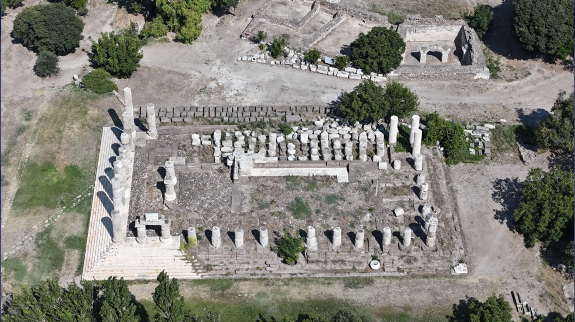 Aerial view of the sanctuary of Apollo Smintheus, Canakkale, Turkey