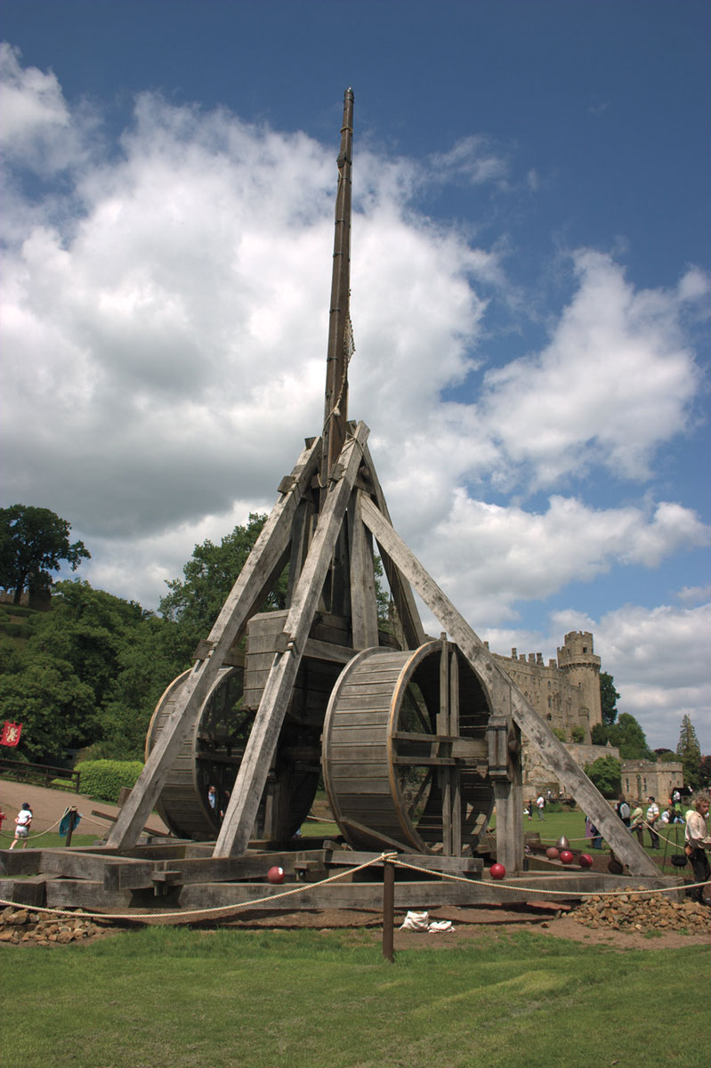 Reconstructed wooden trebuchet