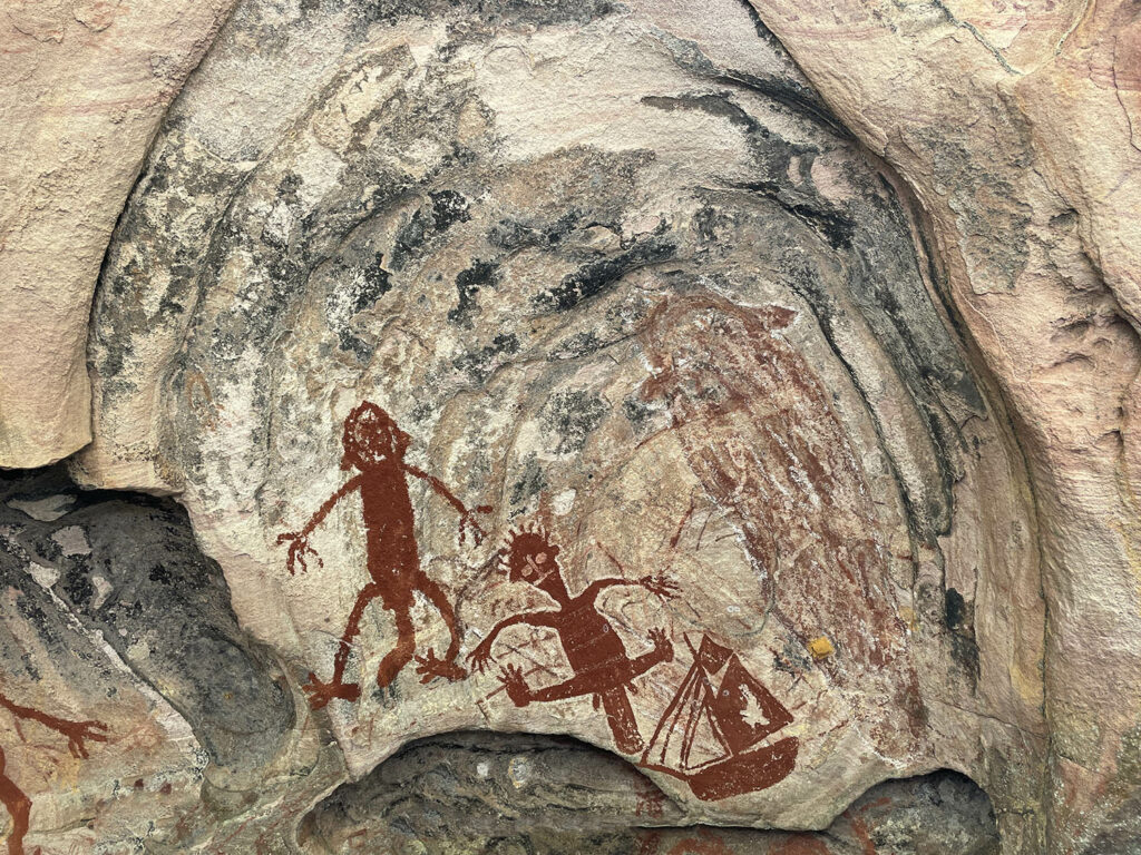 Rock art depicting figures, Cape York Peninsula, Australia